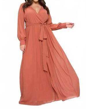 NEW RICARICA magnolia maxi dress curvy in terracota